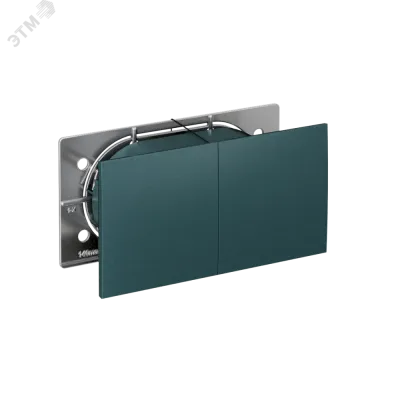 Розетка ATLASDESIGN двойная с заземлением со шторками сдвижная крышка 16А в сборе изумруд