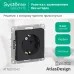 Розетка ATLASDESIGN с заземлением 16А механизм карбон
