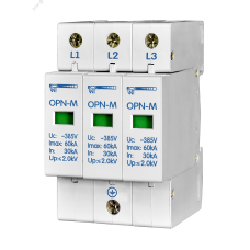 Ограничитель перенапряжения 3 модуля 380В In30kA OPN-M (3S)30kA