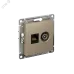 Розетка ATLASDESIGN двойная компьютерная+ТВ RJ45+TV категория 5E механизм шампань Розетка ATLASDESIGN двойная компьютерная+ТВ RJ45+TV категория 5E механизм шампань