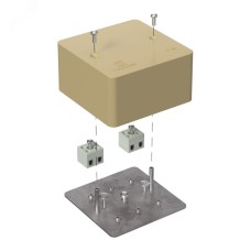 Коробка огнестойкая для кабель-канала 40-0460-FR2.5-4 Е15-Е120 RAL1001 85х85х45 (44 шт/кор)