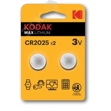 Батарейки Kodak CR2025-2BL MAX Lithium (60/240/43200)