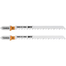 Полотна по дереву двусторонние, HCS, шлифованные под свободным углом зубья, 100/75 мм (T244DA), 2 шт.