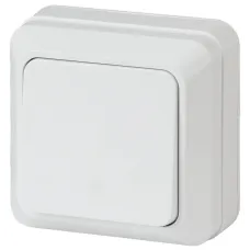 Выключатель Intro Quadro 2-101-01 одноклавишный 10А-250В, IP20, ОУ, белый