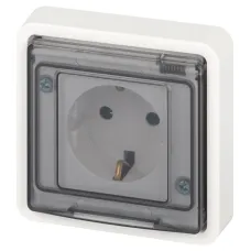Розетка ЭРА Эксперт 11-2522-01 2P+E IP55, шторки, 16A-250В, СУ, белый
