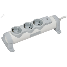 COMFORT Удлинитель У03К 3 места 2P+PE 1,5м 3х1,5мм2 16А белый IEK
