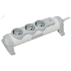 COMFORT Удлинитель У03К 3 места 2P+PE 1,5м 3х1,5мм2 16А белый IEK