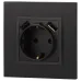 14-4109-05 ЭРА Розетка 2P+E 16A-250В, штор. с 2xUSB 5В-3А, Эра Elegance, антрацит (10/100/2000)