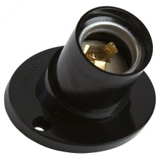 LH84 Патрон Е27 настенный наклонный, 250V, 4A, карболит, латунь, черный, размер 81*71*60 мм