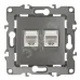 12-3108-12 ЭРА Розетка информационная двойная 2XRJ45, IP20, Эра12, графит (10/100/2500)