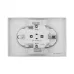 Эпика Механизм розетки двойной 16А с заземлением со шторками с рамкой алюминий EKF