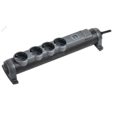 COMFORT Удлинитель У04К 4 места 2P+PE 1,5м 3х1,5мм2 16А USB A+C 20Вт черный IEK