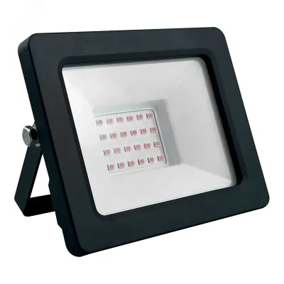 Прожектор светодиодный, 2835SMD, 30W красный AC220V/50Hz IP65,  в черном компактном корпусе, LL-903