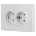 Розетка Intro Accent 6-205-01М 2X2P+E Schuko, 16А-250В, IP20, СУ, AL/CU, белый матовый