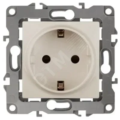 12-2101-02 ЭРА Розетка 2P+E Schuko, 16A-250В, IP20, Эра12, слоновая кость (10/100/2800)
