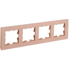 BRITE Рамка 4 поста РУ-4-2-БрП стекло персиковый матовый IEK