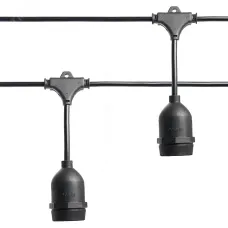 Гирлянда 230V 50 E27 черный, шаг 50cm, IP 65, 25м +1,5м шнур,  CL50-25-1