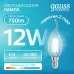 Лампа Gauss Filament Elementary Свеча на ветру 12W 750lm 4100К Е14 LED 1/10/100