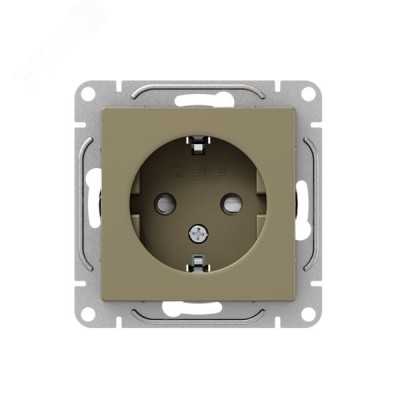 Механизм розетки  16А  с заземлением  со шторками  шампань Эпика EKF