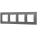 Рамка для розеток и выключателей ЭРА Серия 12 12-5204-12 на 4 поста, Классик, графит