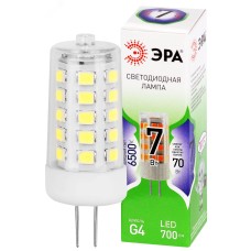 Лампа светодиодная ЭРА GREEN LINE LED G4-JC-7W-865-12V GL G4 7Вт капсула холодный дневной свет