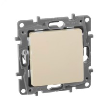 Выключатель 1-клавишный проходной самовозвратный 6А безвинтовое крепление слоновая кость ETIKA