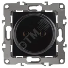 12-2105-06 ЭРА Розетка 2P, 16A-250В, IP20, Эра12, чёрный (10/100/3200)