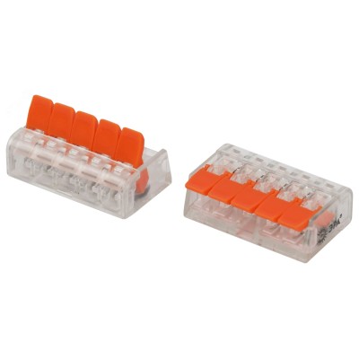 Клемма ЭРА NO-225-352 универсальная 221-415 компактная с рычагами 5-проводная 0.2-4 мм2 (упаковка 20 шт.)