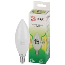Лампа светодиодная ЭРА GREEN LINE LED B35-15W-830-E14 GL E14 15 Вт свеча теплый свет