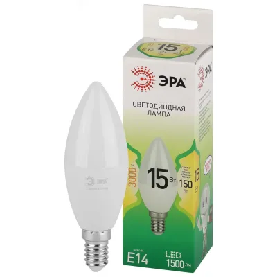 Лампа светодиодная ЭРА GREEN LINE LED B35-15W-830-E14 GL E14 15 Вт свеча теплый свет