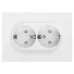 Розетка Intro Accent 6-208-01 , 2X2P+E Schuko со шторками, 16А-250В, IP20, СУ, AL/CU, белый