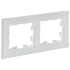 BRITE Рамка 2 поста РУ-2-2-Бр стекло белый матовый IEK