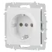 Розетка Intro Accent 6-202-01М 2P+E Schuko, 16А-250В, IP20, СУ, белый матовый