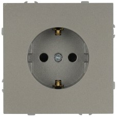 Розетка скрытого монтажа в рамку c заземлением 2P+E Schuko 16А-250В IP20 титан 15-2101-07 Galaxy