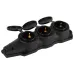 Колодка ЭРА KX-3e-B-IP44 каучуковая с заземлением 3 розетки 16A IP44 черная
