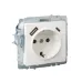 BRITE Розетка с заземлением с защитными шторками 16А с USB A+C 18Вт РЮш11-1-БрЖ жемчуг