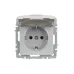 BRITE Розетка с заземлением с защитными шторками и крышкой 16А IP44 РСбш10-3-44-БрА алюминий