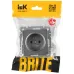 BRITE Розетка 1 пост без заземления с защитными шторками 10А РСш10-2-БрС сталь IEK