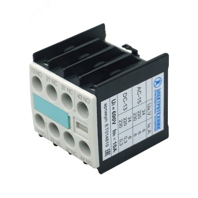 Блок-контакт 3RH1911-1FA22, 2НО+2НЗ, для контакторов типоразмера S00, фронтальный, винтовые клеммы, IP20