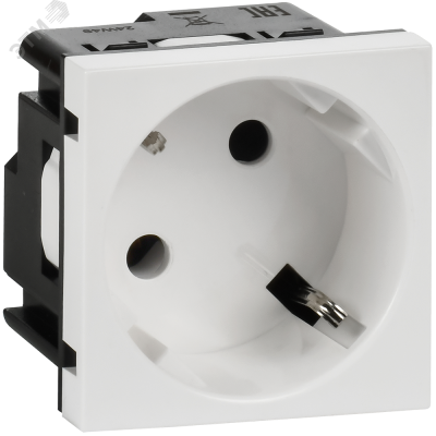 Розетка 45град з/к б/ш в/з белая