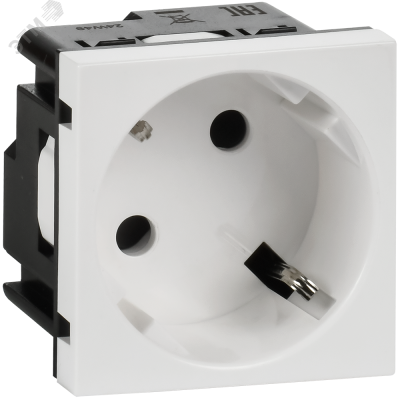 Розетка 45град з/к з/ш в/з белая