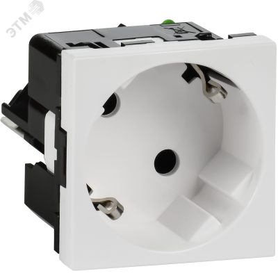 Розетка 45град з/к б/ш б/з белая