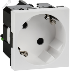 Розетка 45град з/к з/ш б/з белая