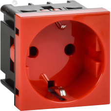 Розетка з/к б/ш в/з красная