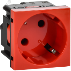 Розетка 45град з/к б/ш в/з красная