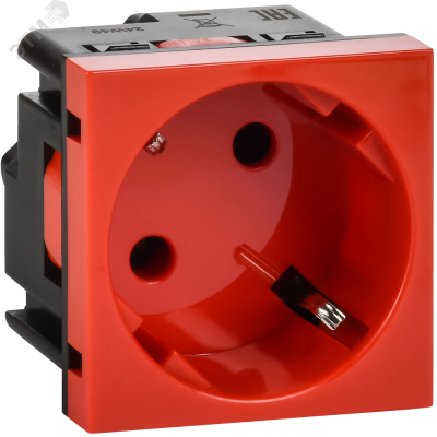 Розетка 45град з/к б/ш в/з красная
