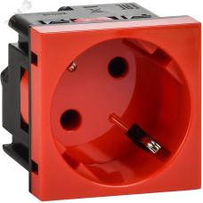 Розетка 45град з/к з/ш в/з красная