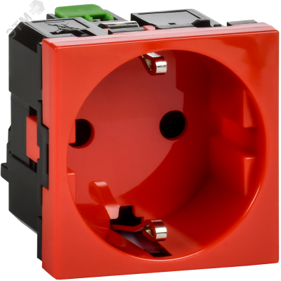 Розетка з/к б/ш б/з красная