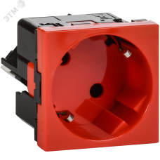Розетка 45град з/к б/ш б/з красная