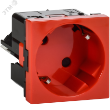Розетка 45град з/к з/ш б/з красная